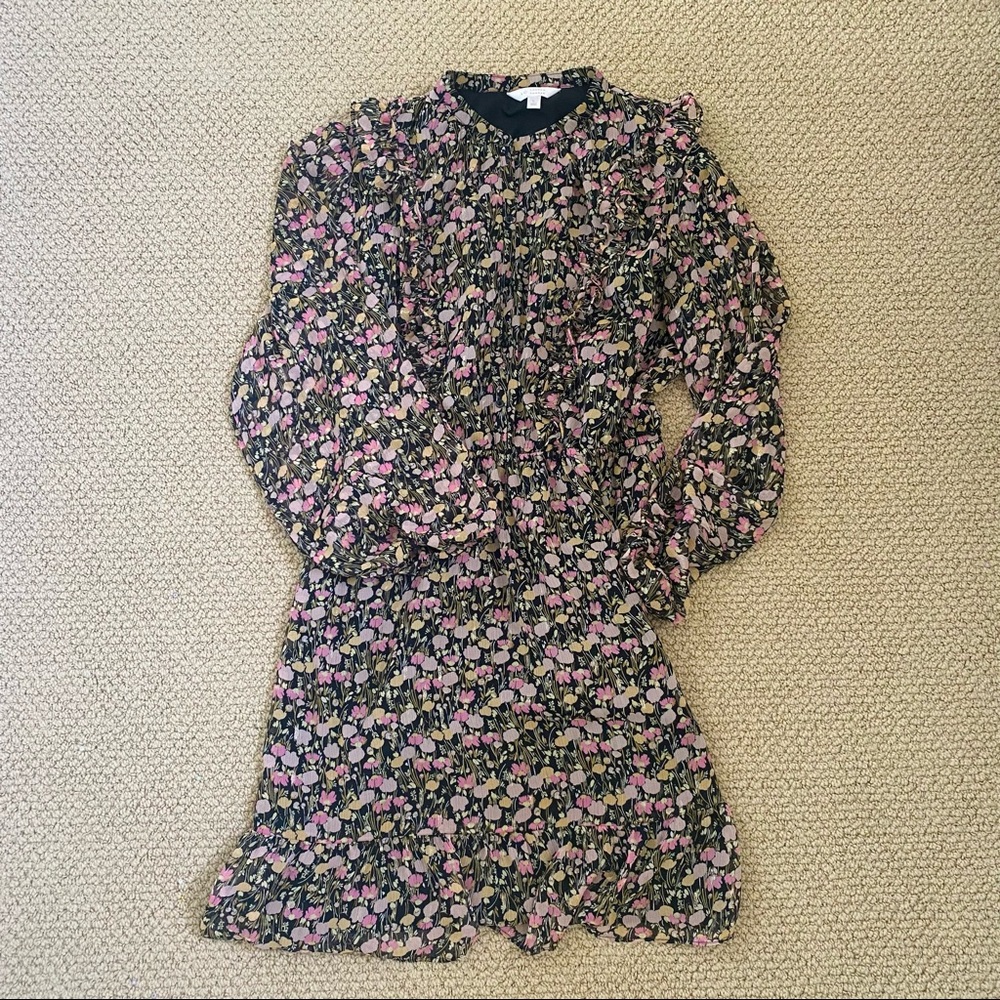 LC Lauren Conrad black and gold floral dress